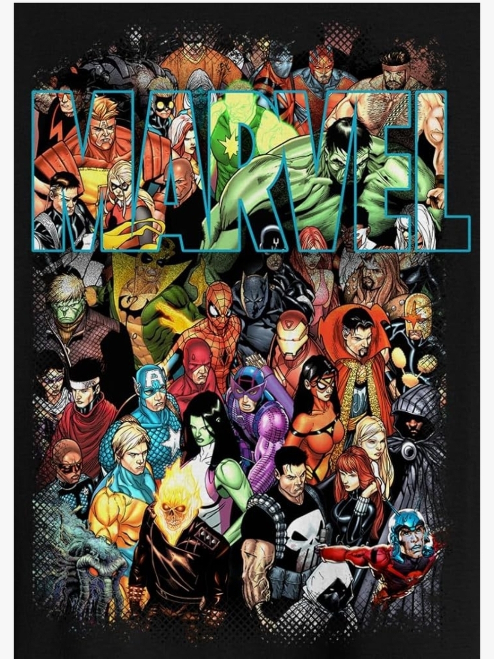 NEW Marvel Comic Black Crew Short Sleeve Soft Cotton Graphic Tee Sz M